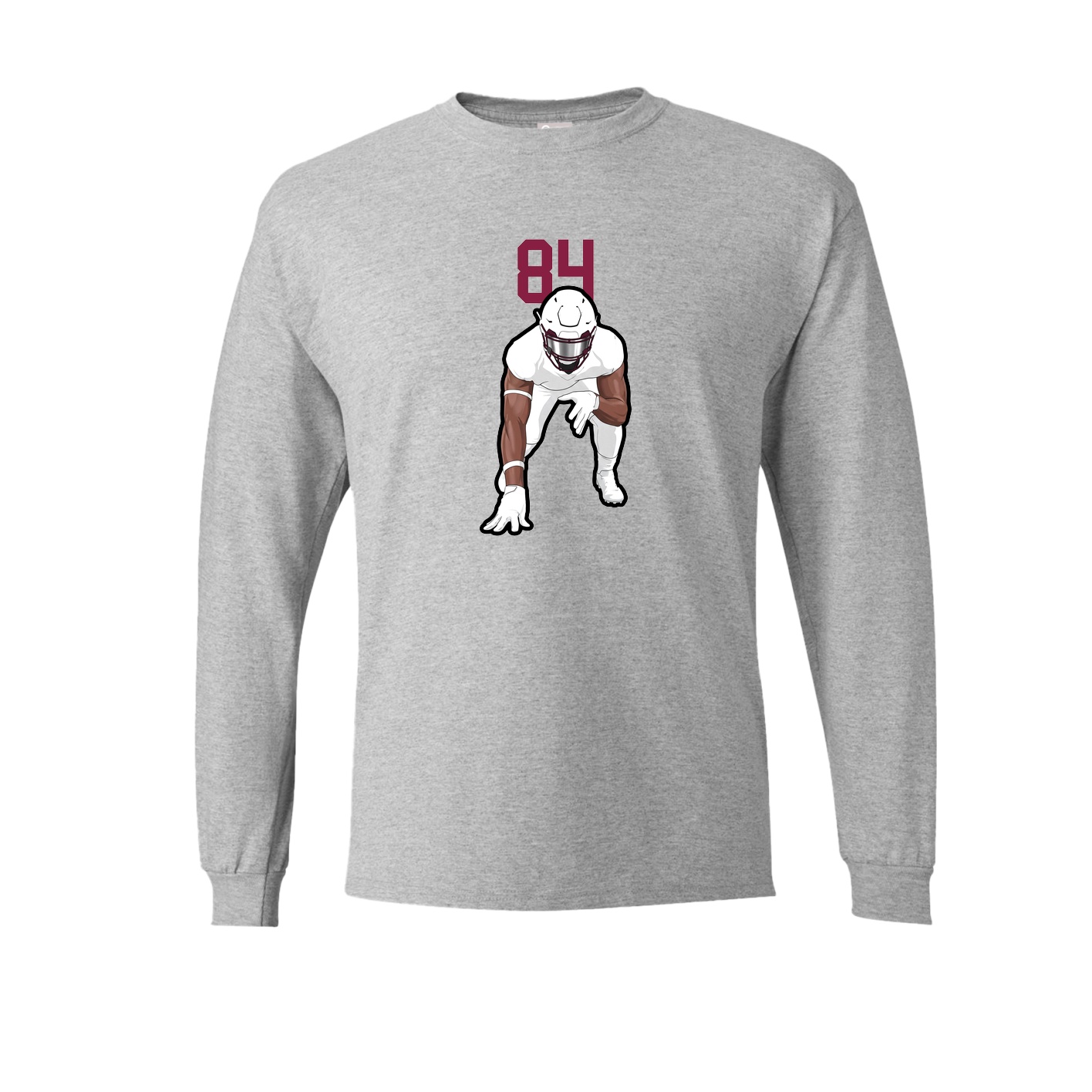 Long Sleeve Tee — Number Top in Grey