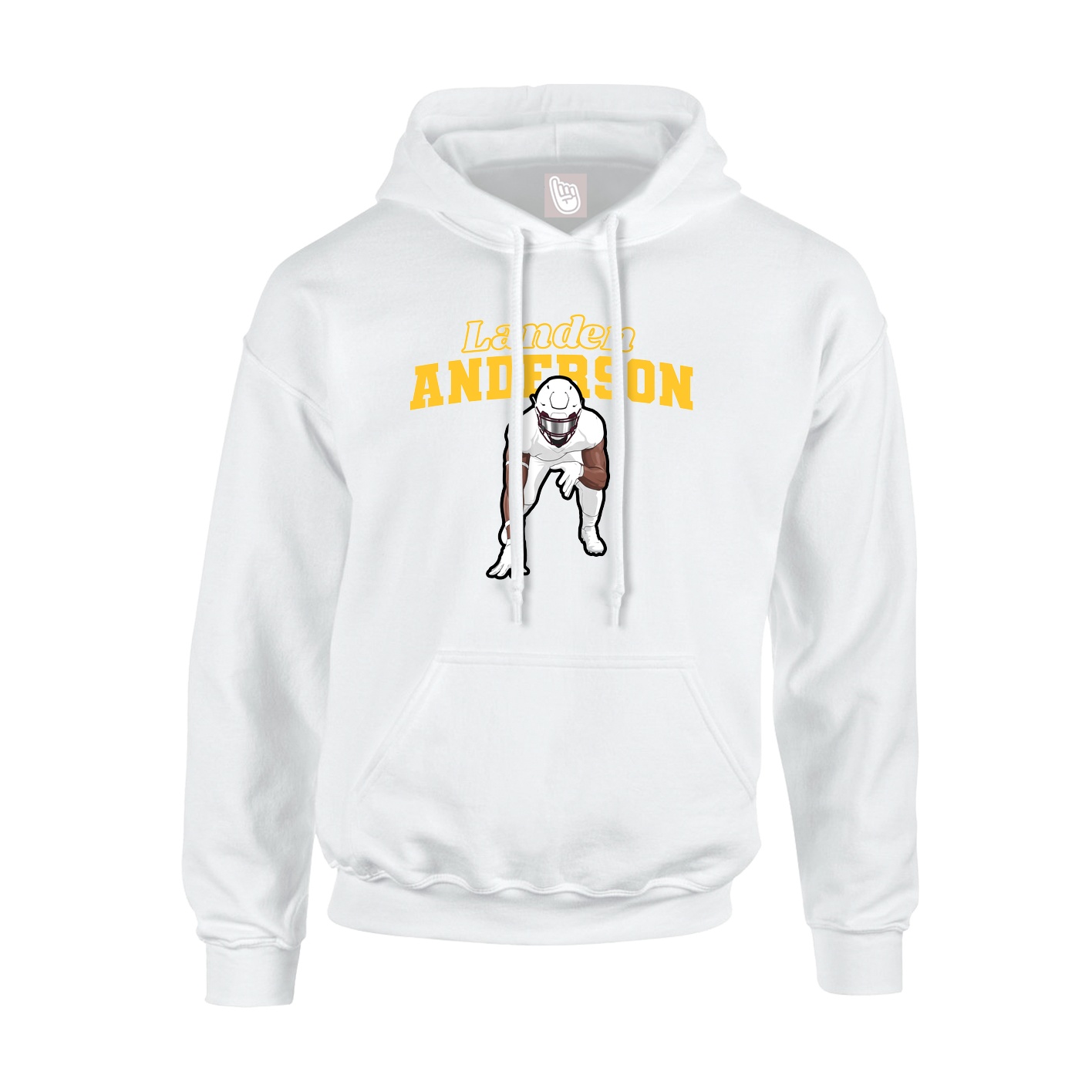Hoodie — Name Arch in White