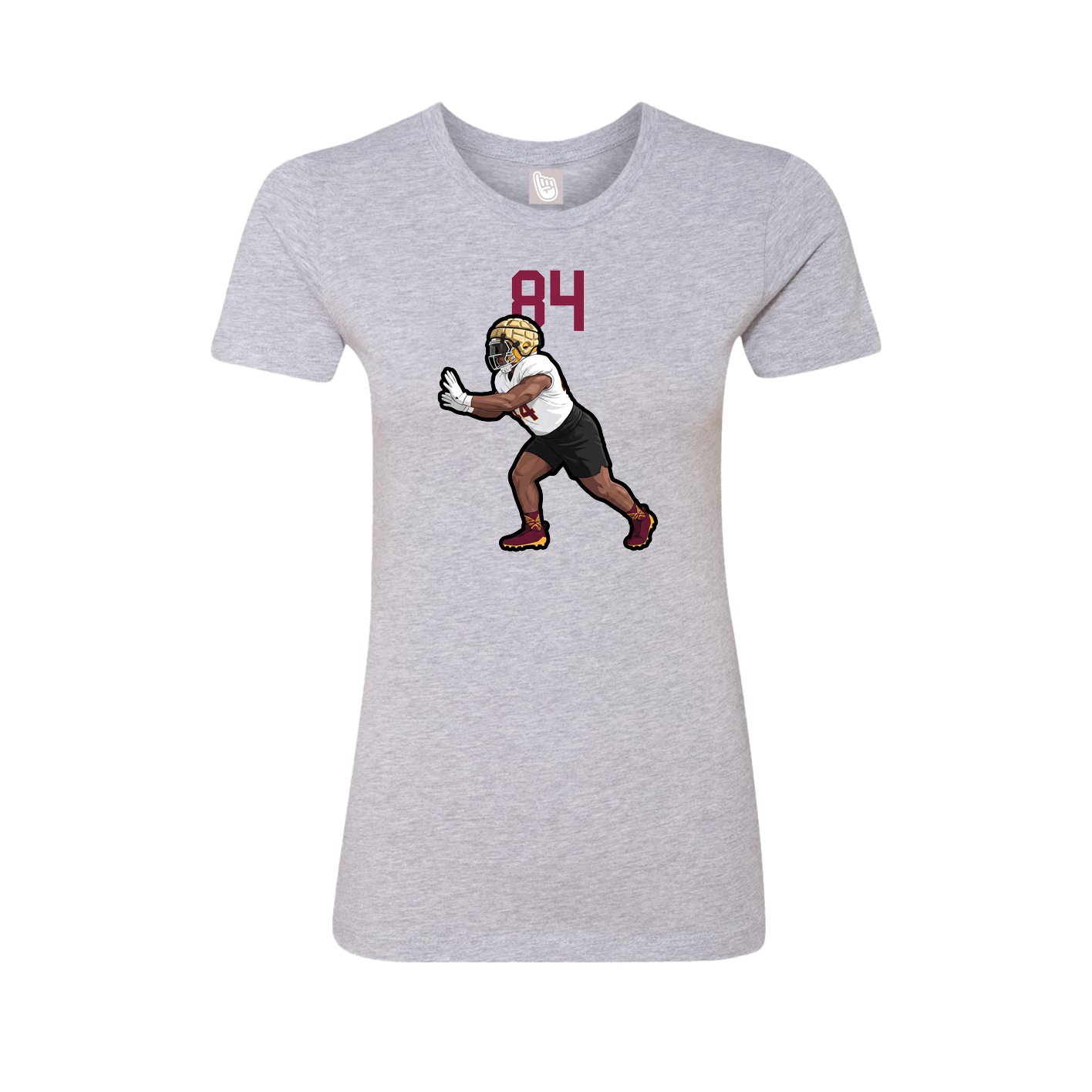 Fitted Women's Tee — Number Top in Grey