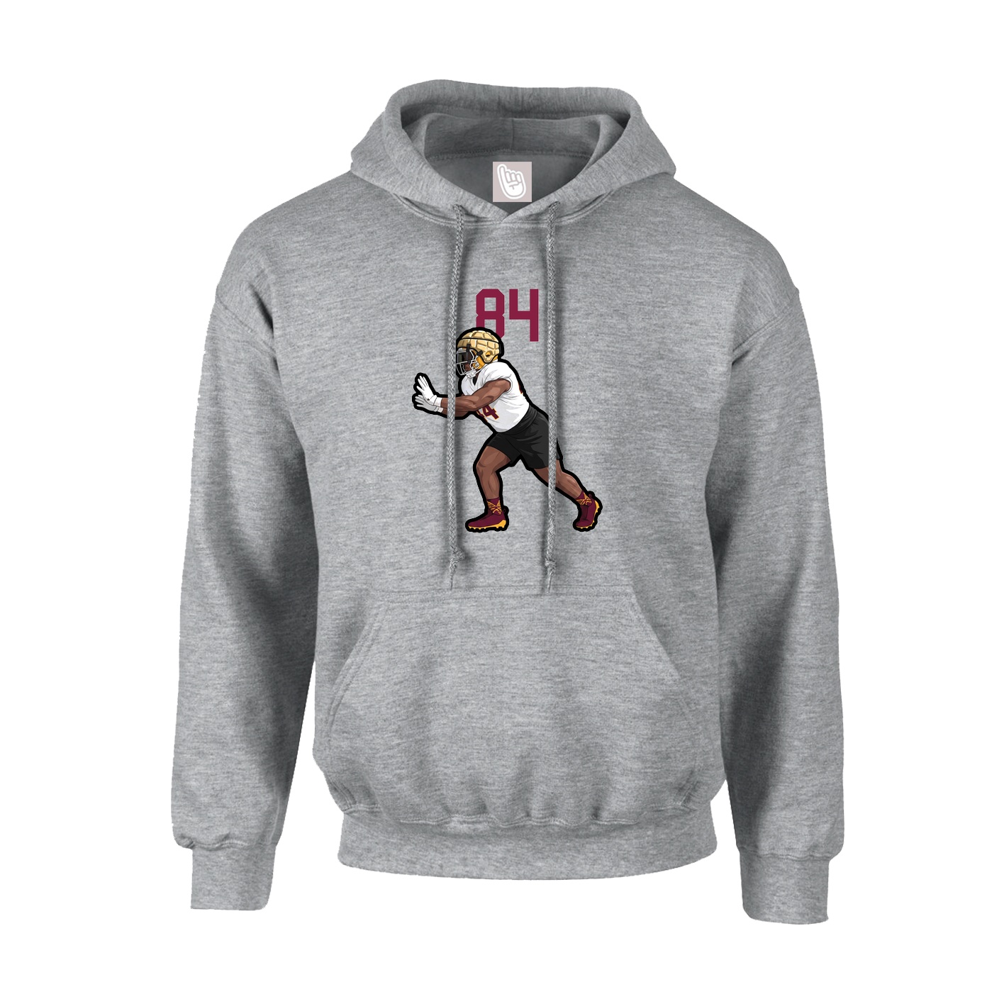 Youth Hoodie — Number Top in Grey