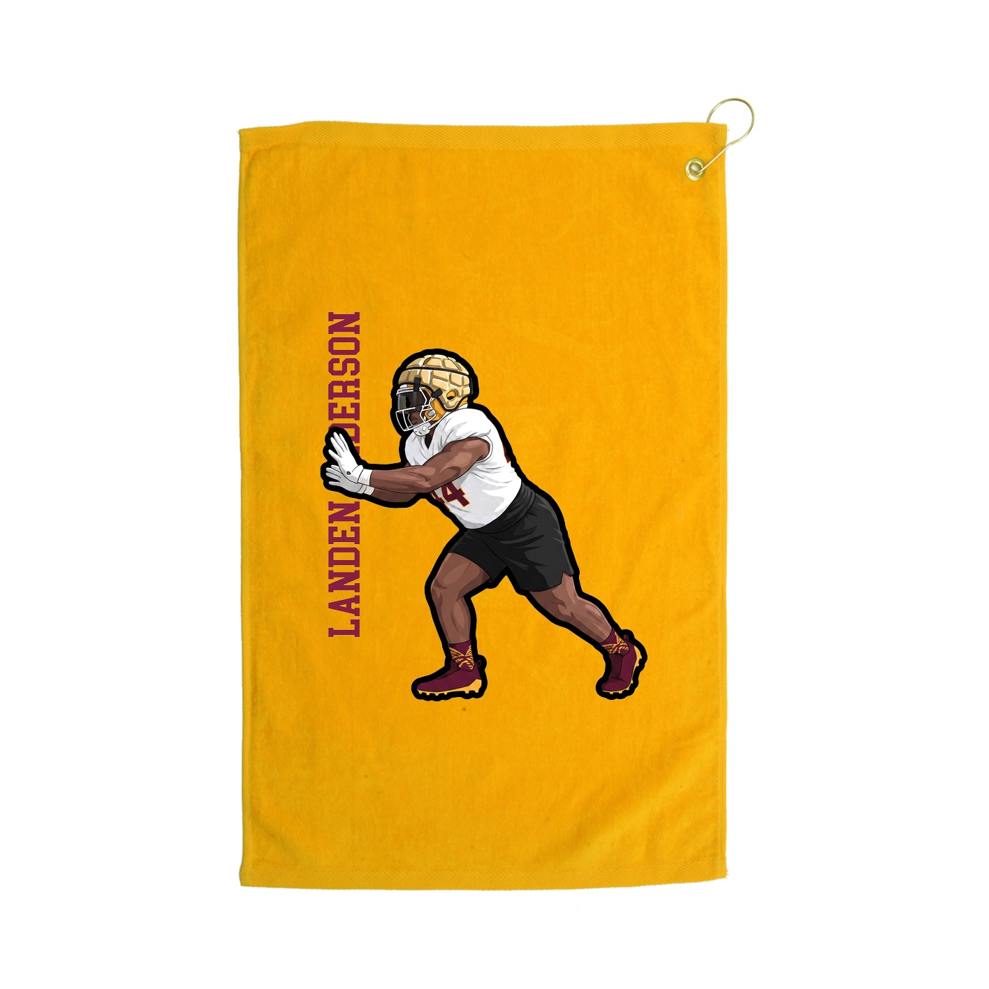 Golf Towel — Name Vertical in Gold