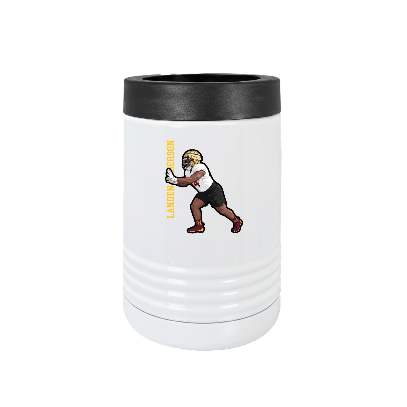 Beverage Holder — Name Vertical in White
