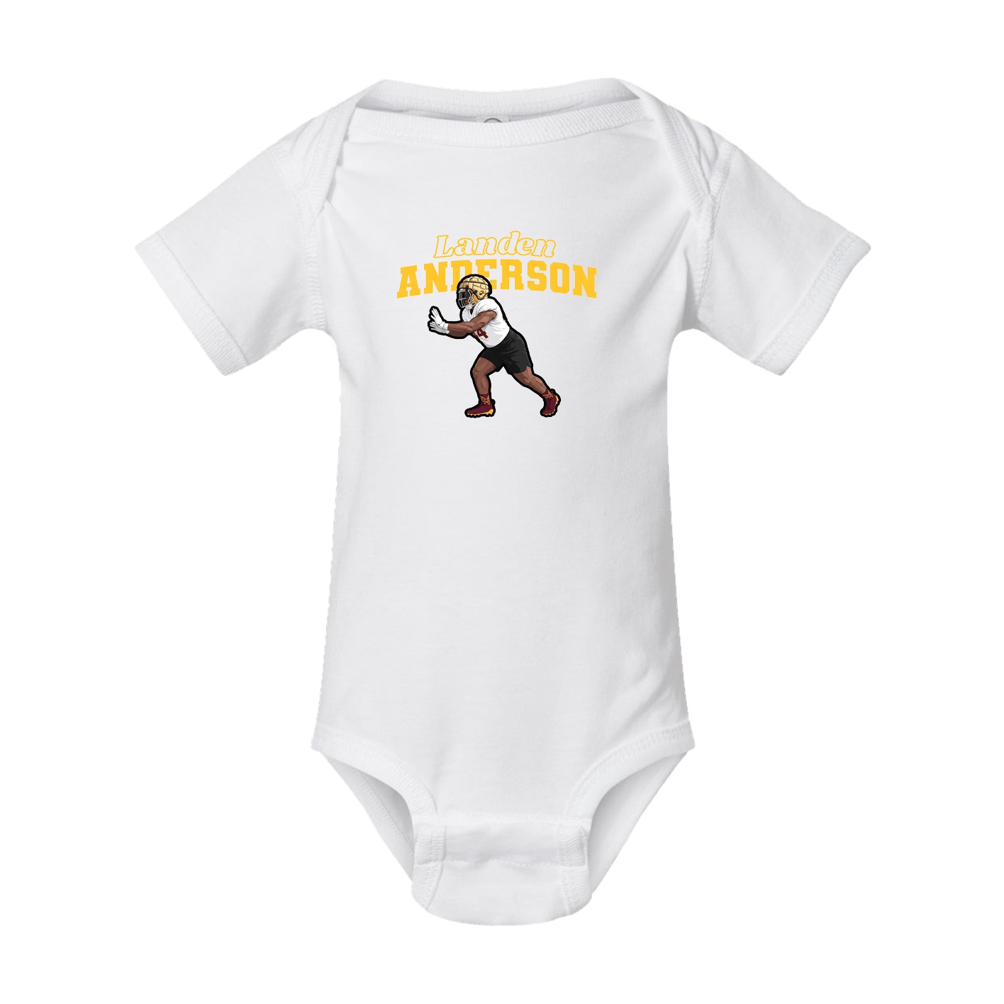Baby Onesie — Name Arch in White