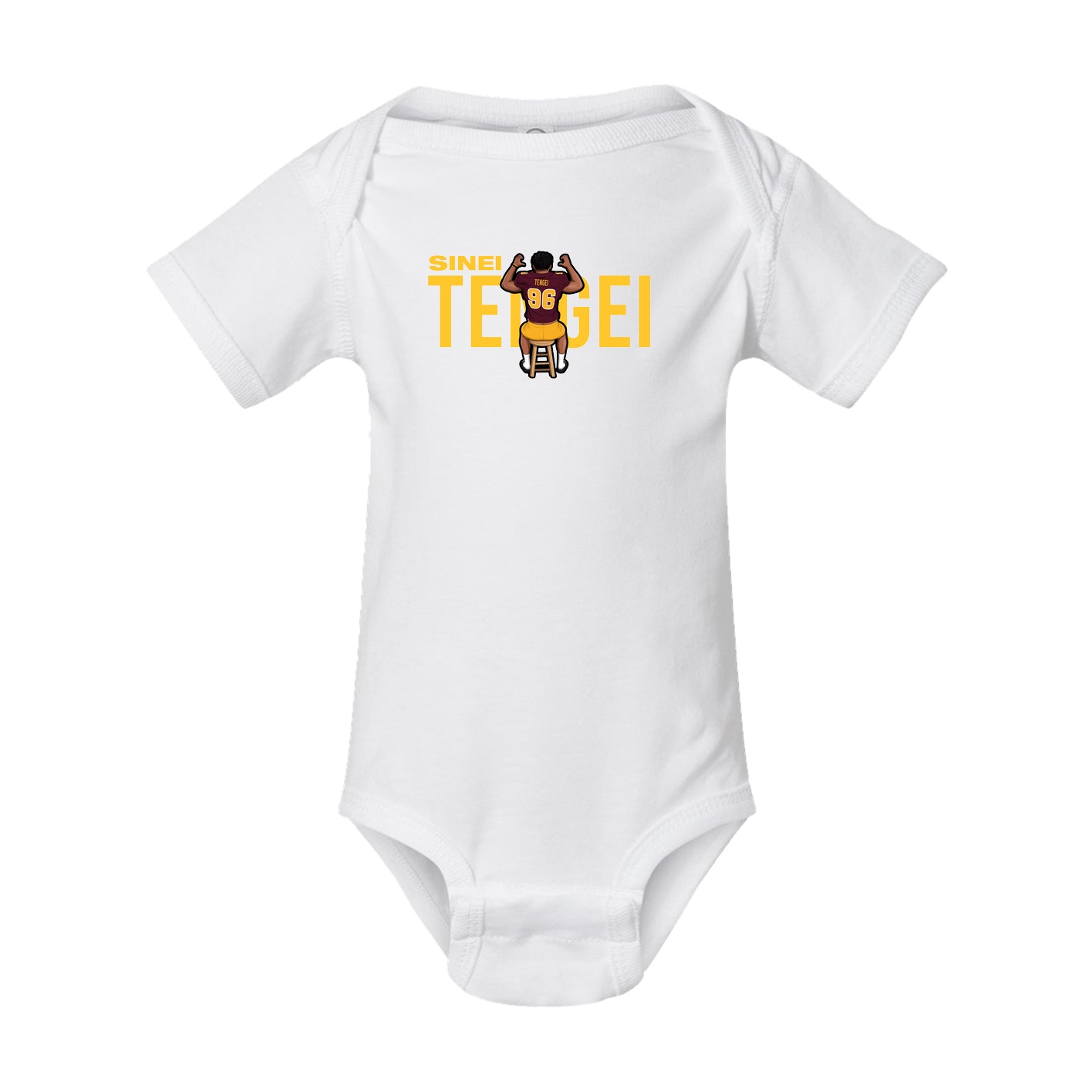 Baby Onesie — Player Name in White
