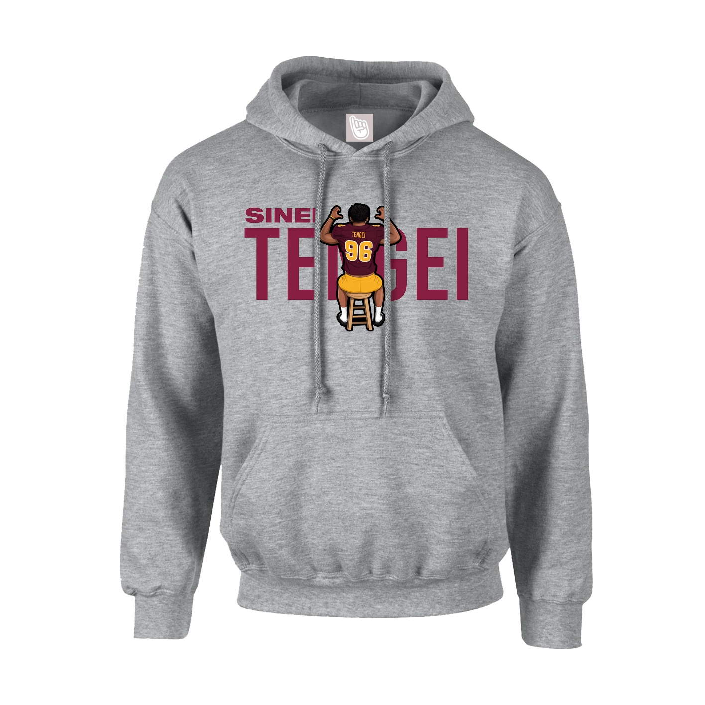 Hoodie — Player Name in Grey