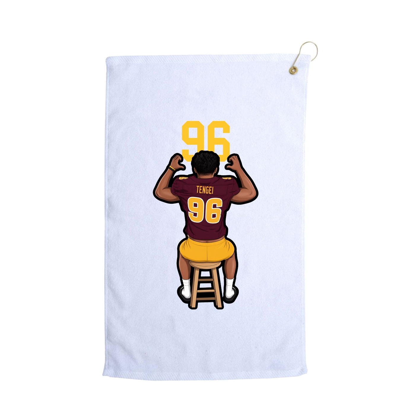 Golf Towel — Number Top in White