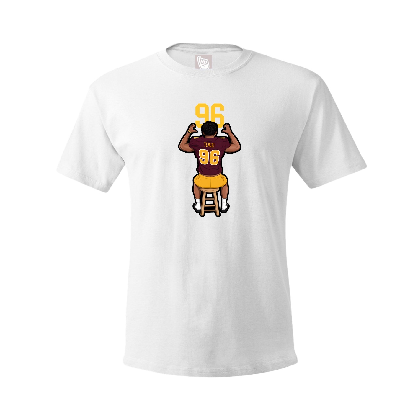 Youth Tee — Number Top in White