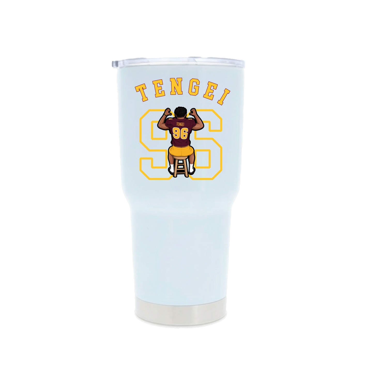 30oz Stainless Steel Tumbler — Shirsey Arch in White