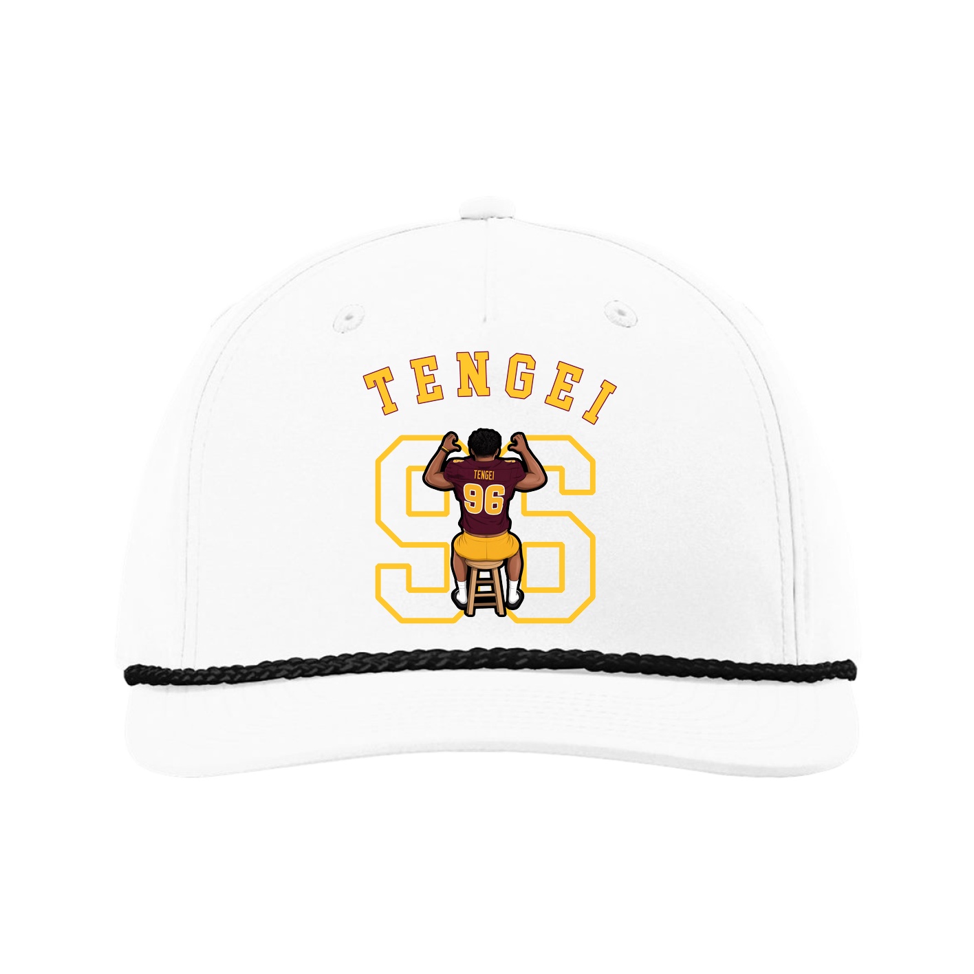 Five-Panel Classic Rope Cap — Shirsey Arch in White