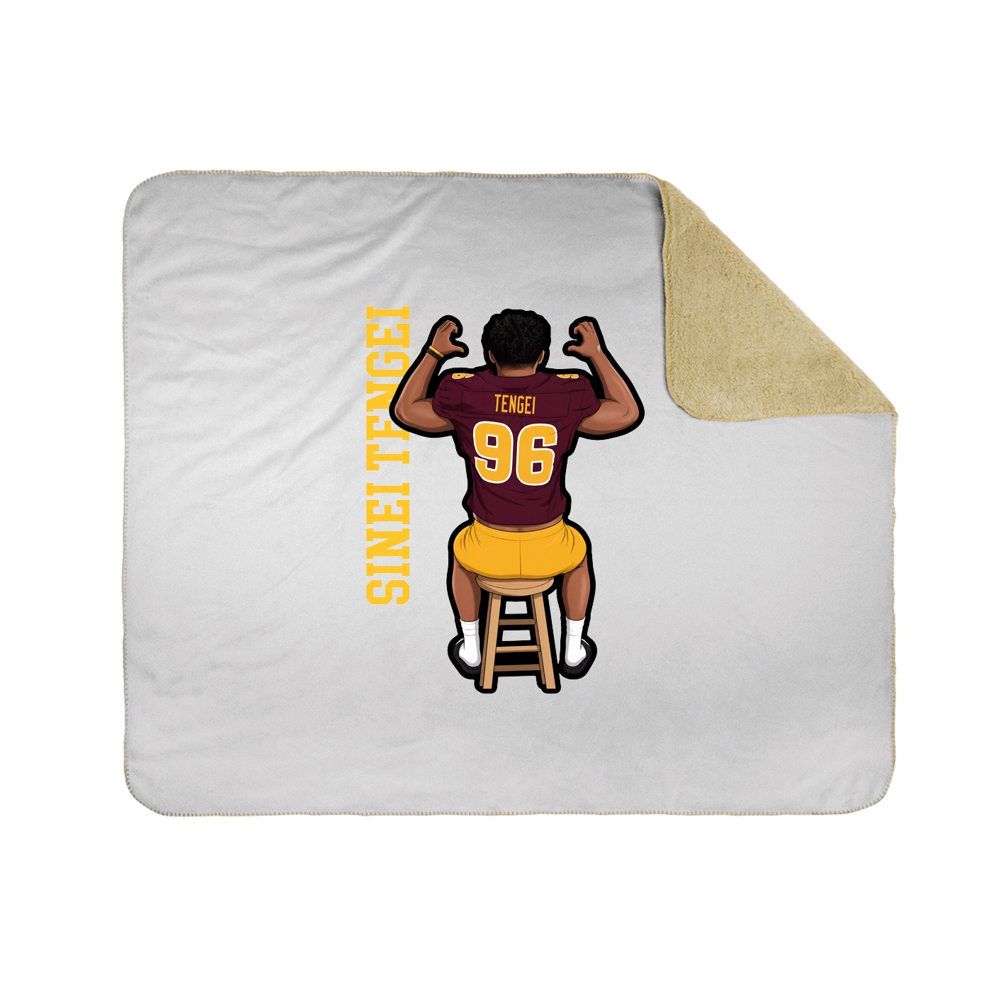 Throw Blanket — Name Vertical in White