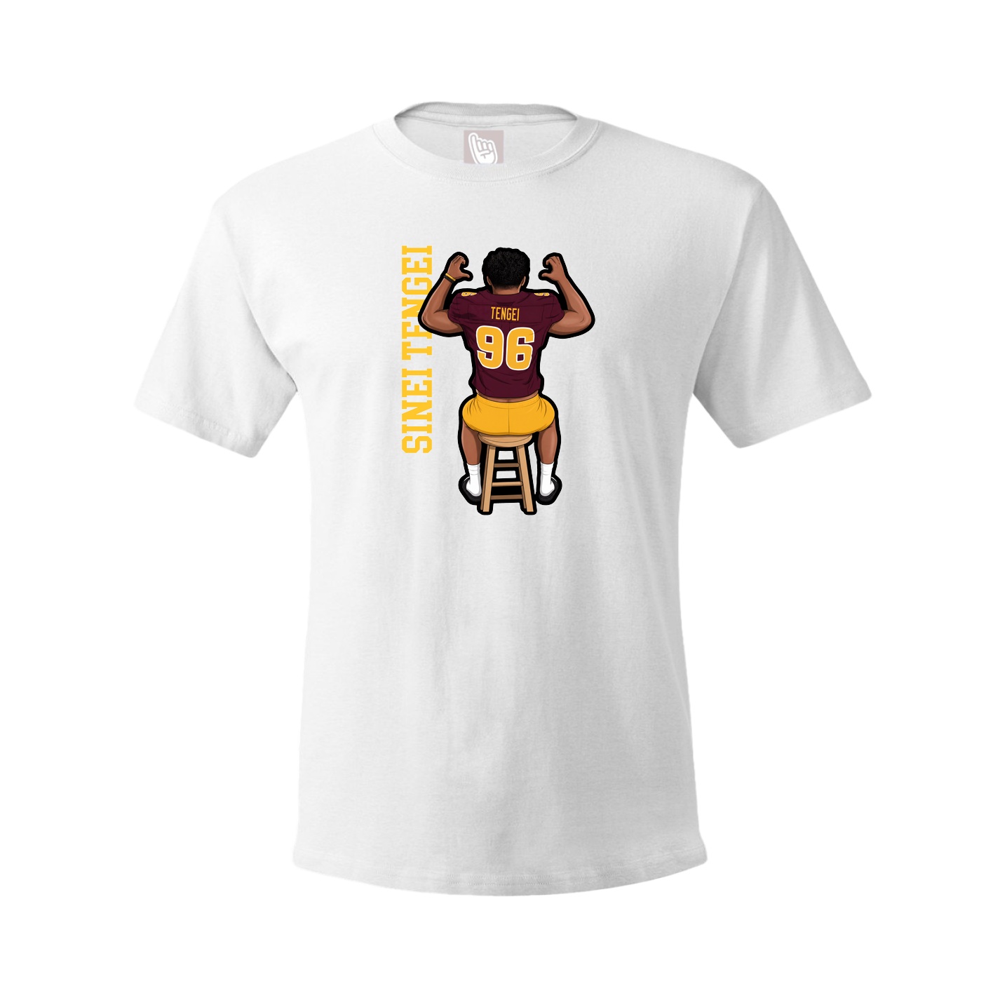 Tee — Name Vertical in White