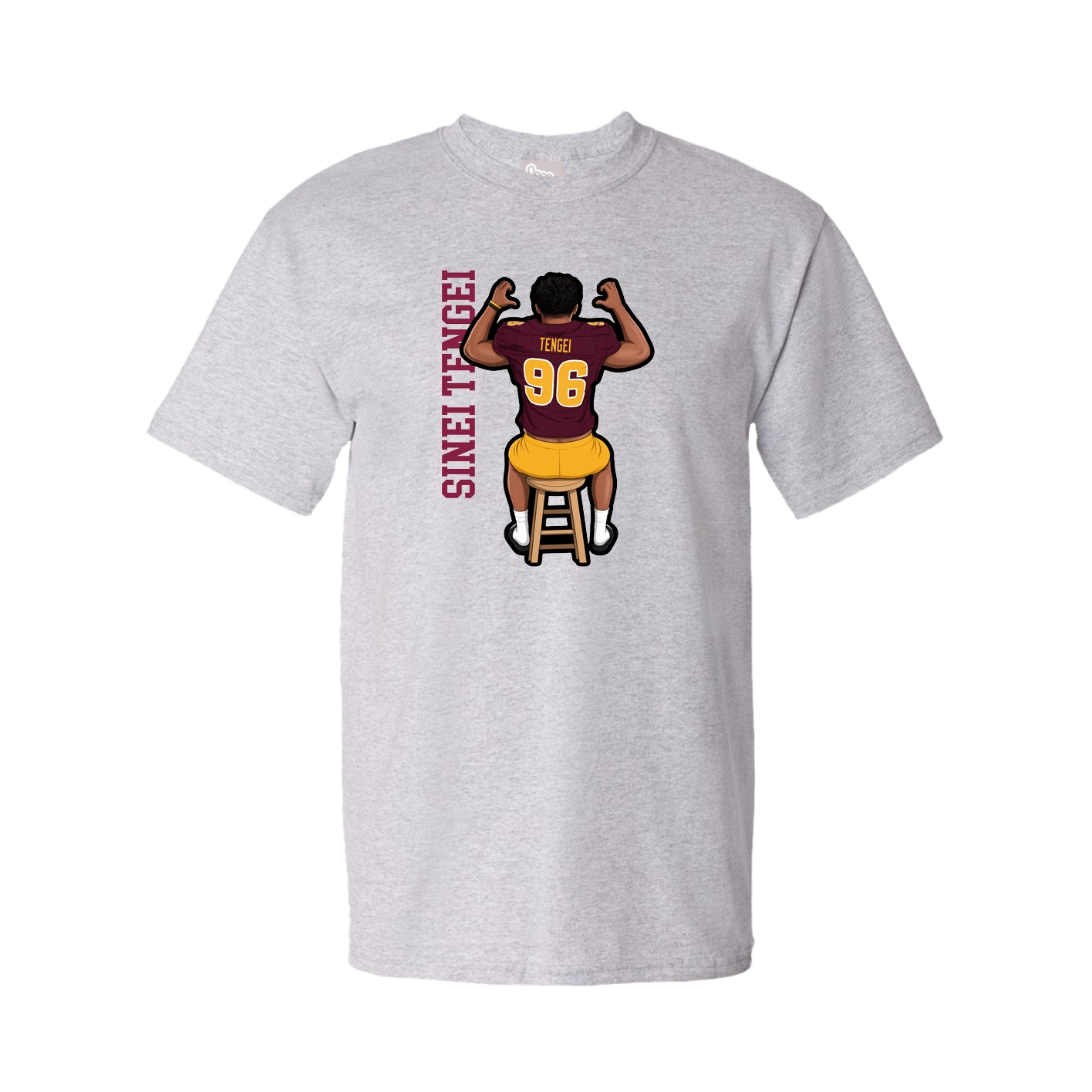 Youth Tee — Name Vertical in Grey