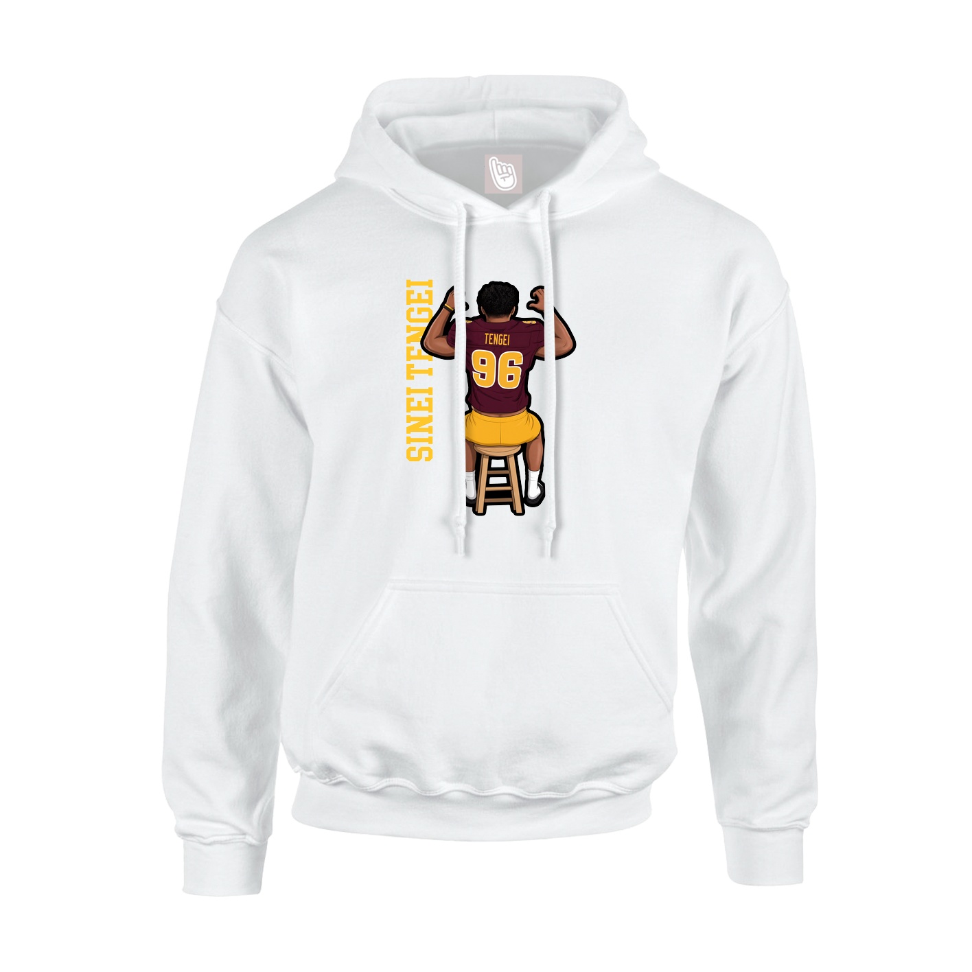 Hoodie — Name Vertical in White