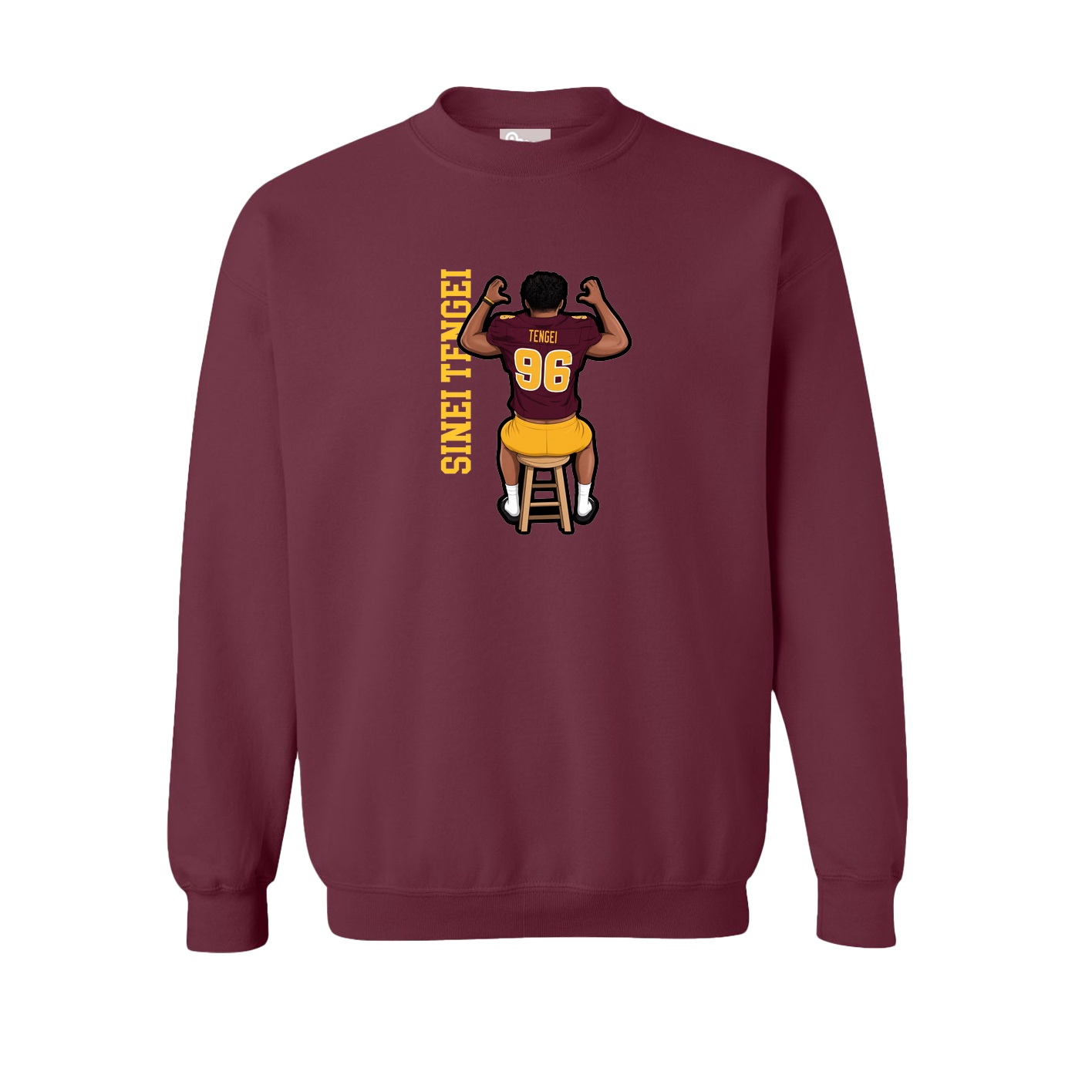 Fleece Crew — Name Vertical in Maroon