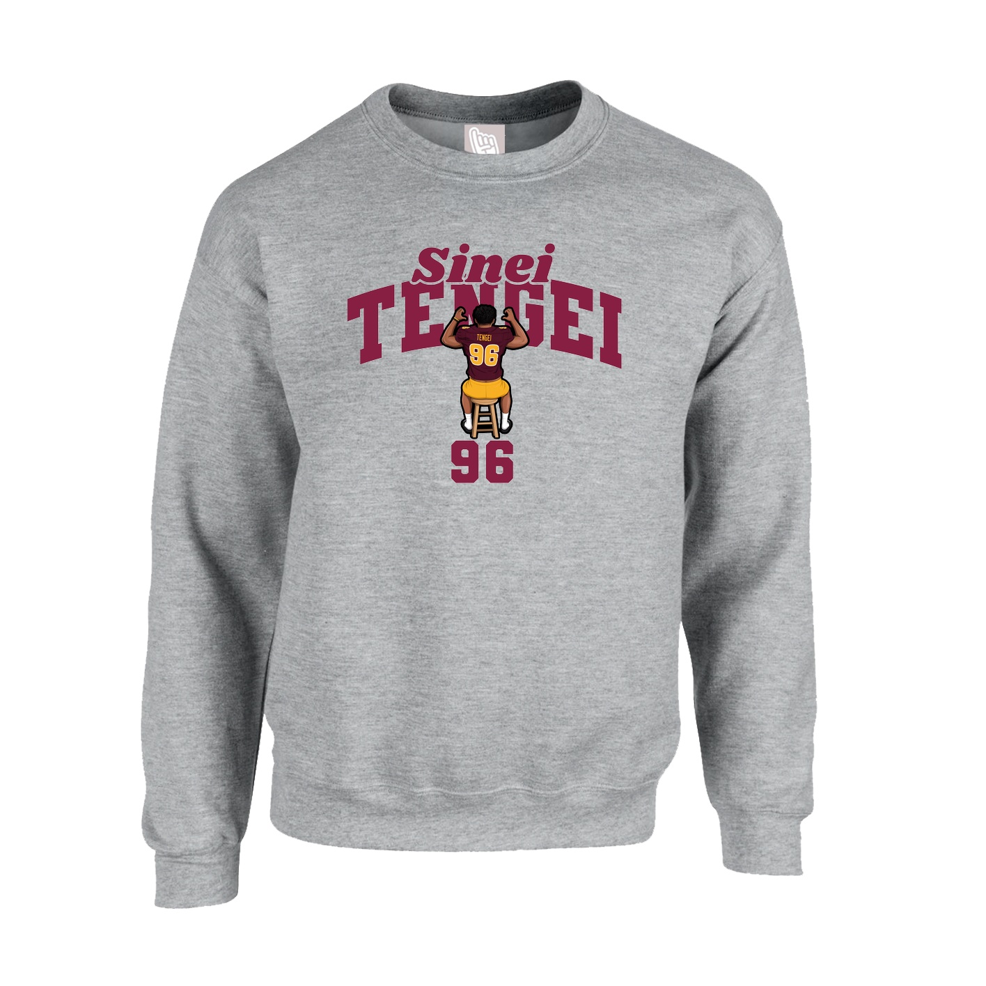 Fleece Crew — Signature Arch in Grey