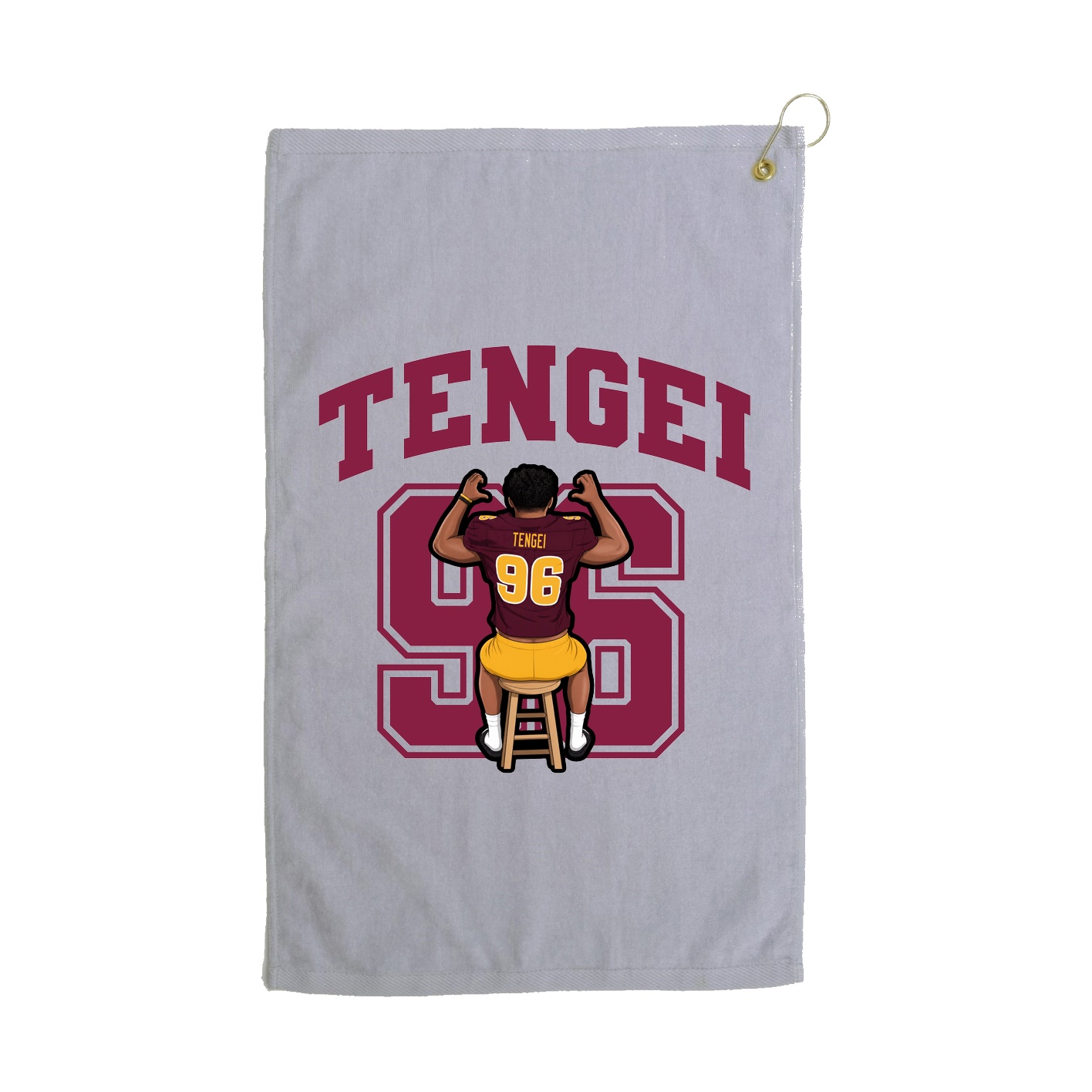 Golf Towel — Number in Grey