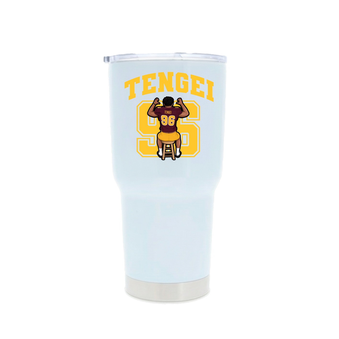 30oz Stainless Steel Tumbler — Number in White