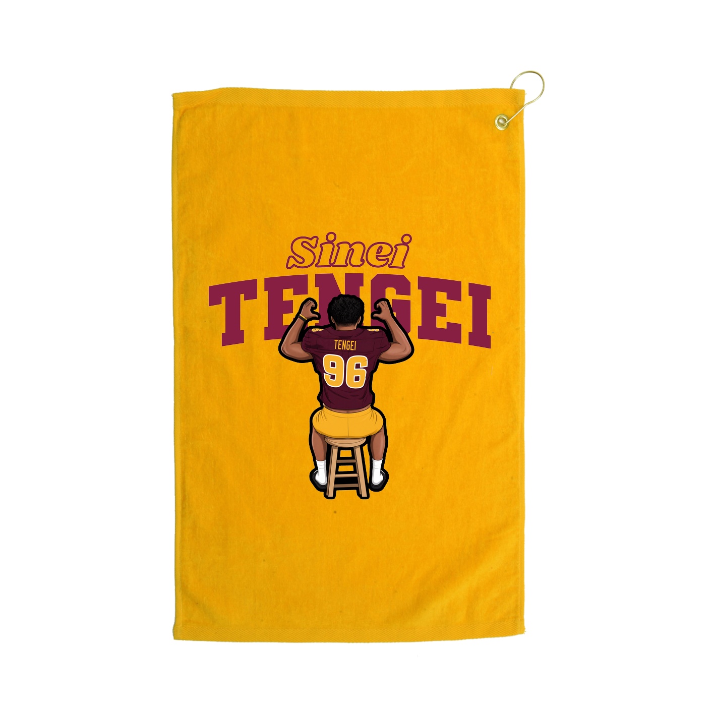 Golf Towel — Name Arch in Gold