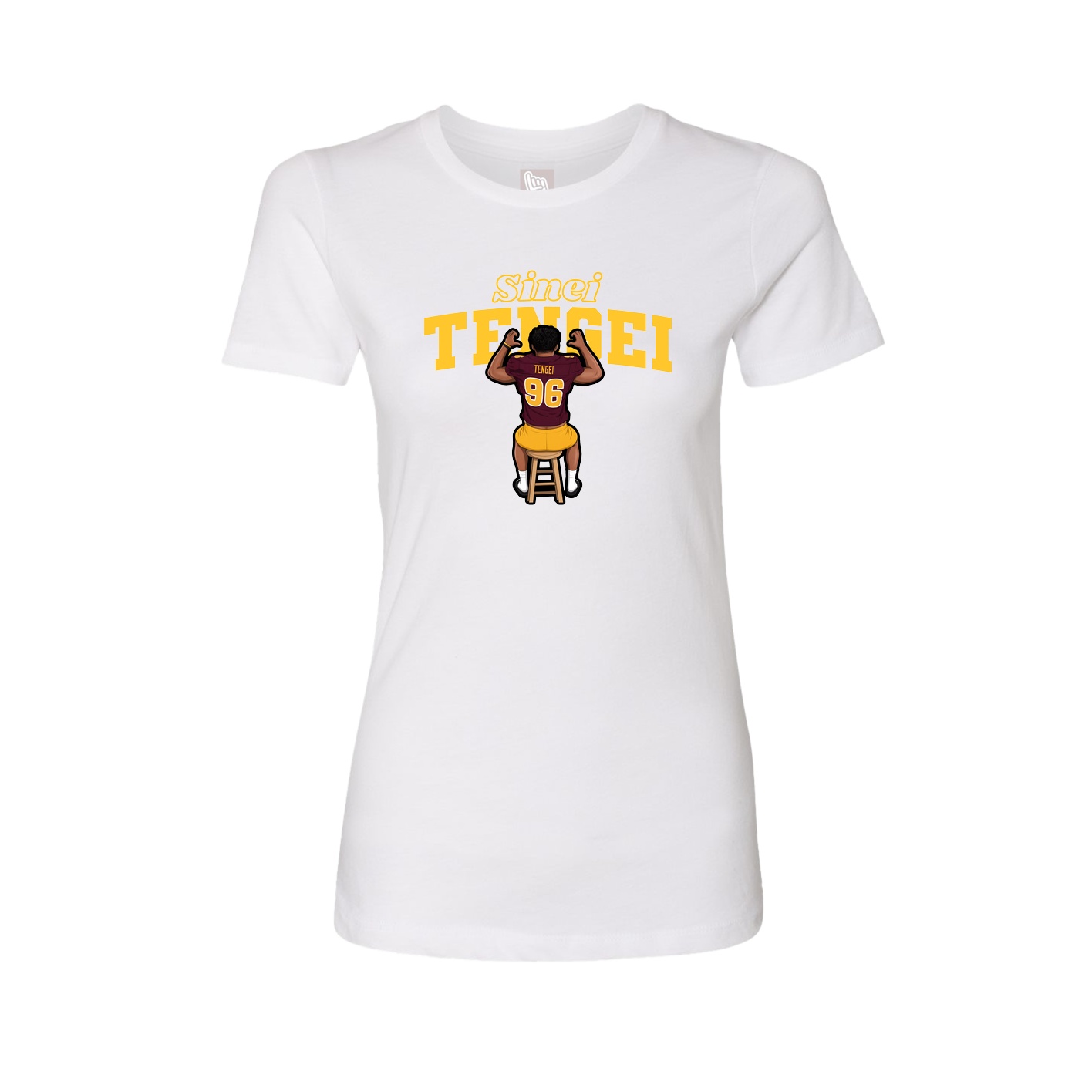 Fitted Women's Tee — Name Arch in White