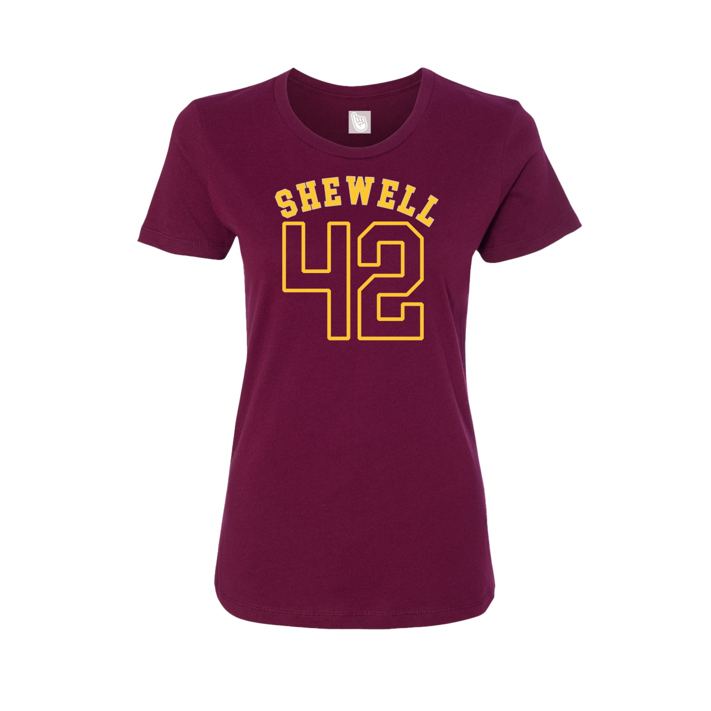 Fitted Women's Tee — Shirsey Arch in Maroon