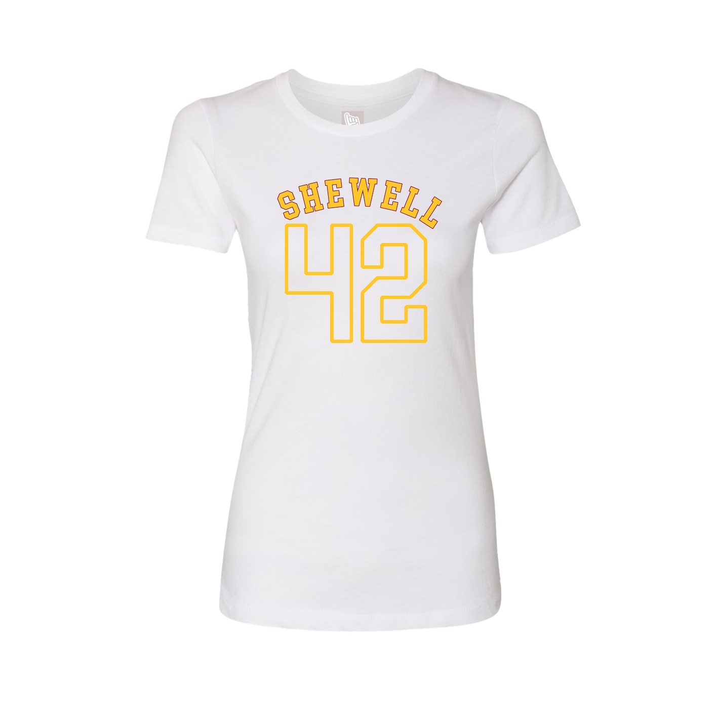 Fitted Women's Tee — Shirsey Arch in White
