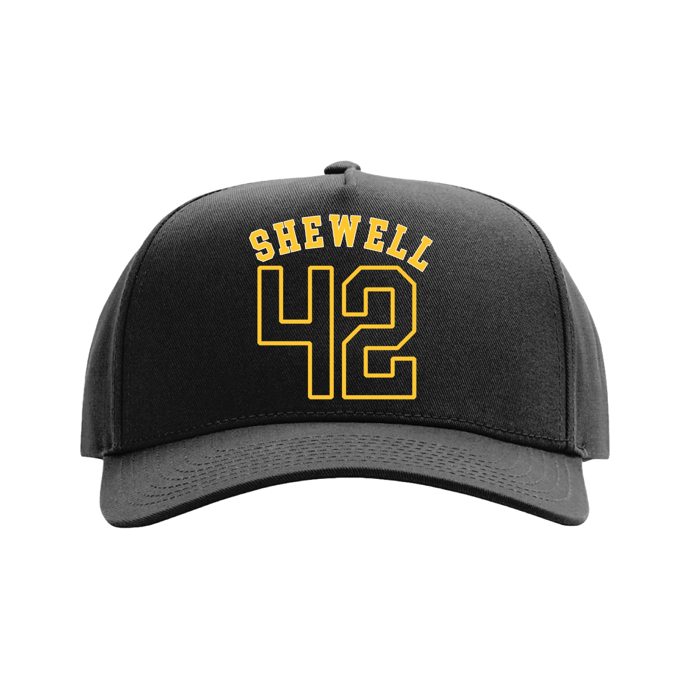 Full Fabric Five-Panel Champ Cap — Shirsey Arch in Black