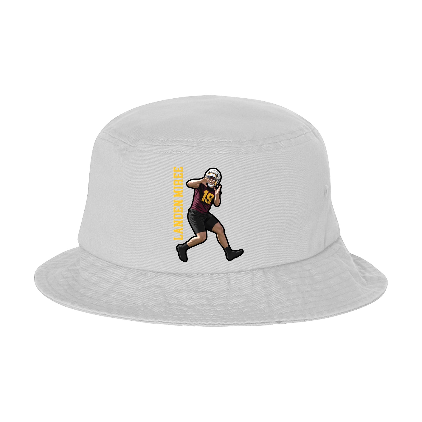 Bucket Cap — Name Vertical in White