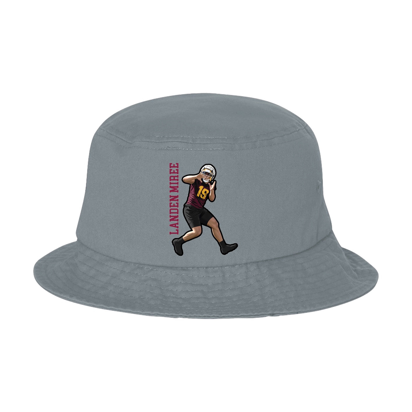Bucket Cap — Name Vertical in Grey