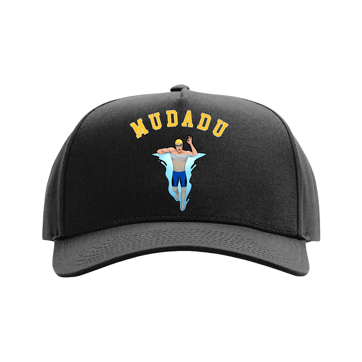 Full Fabric Five-Panel Champ Cap — Shirsey Arch in Black