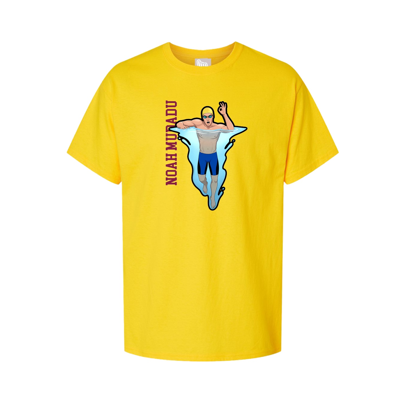 Youth Tee — Name Vertical in Gold