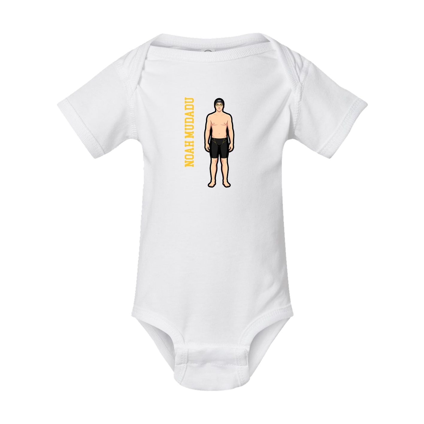 Baby Onesie — Name Vertical in White