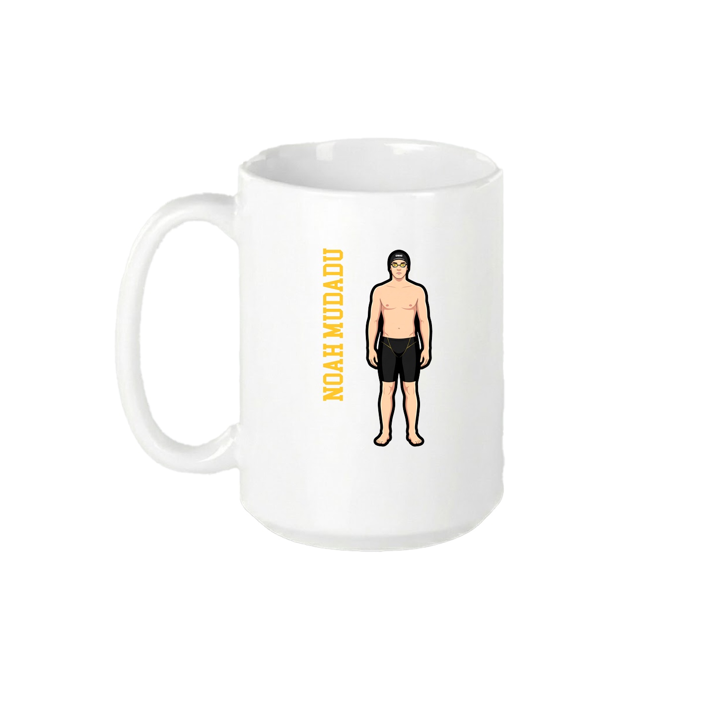15oz Coffee Mug — Name Vertical in White