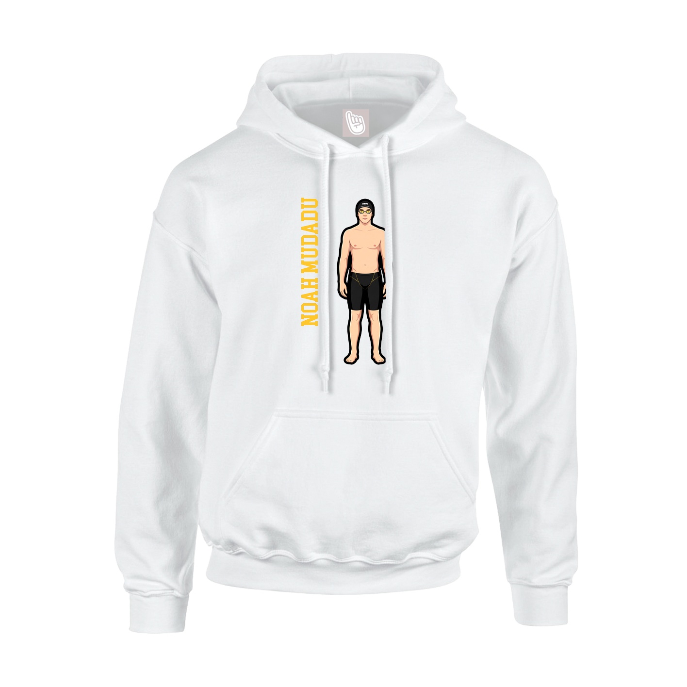 Hoodie — Name Vertical in White