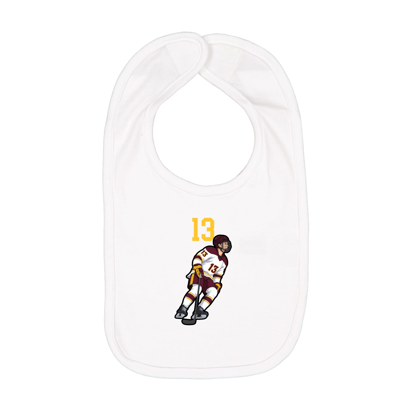 Infant Bib — Number Top in White