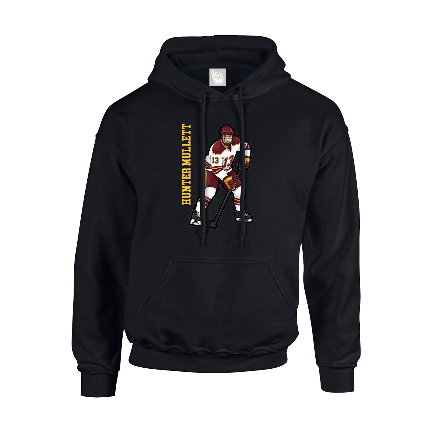 Youth Hoodie — Name Vertical in Black