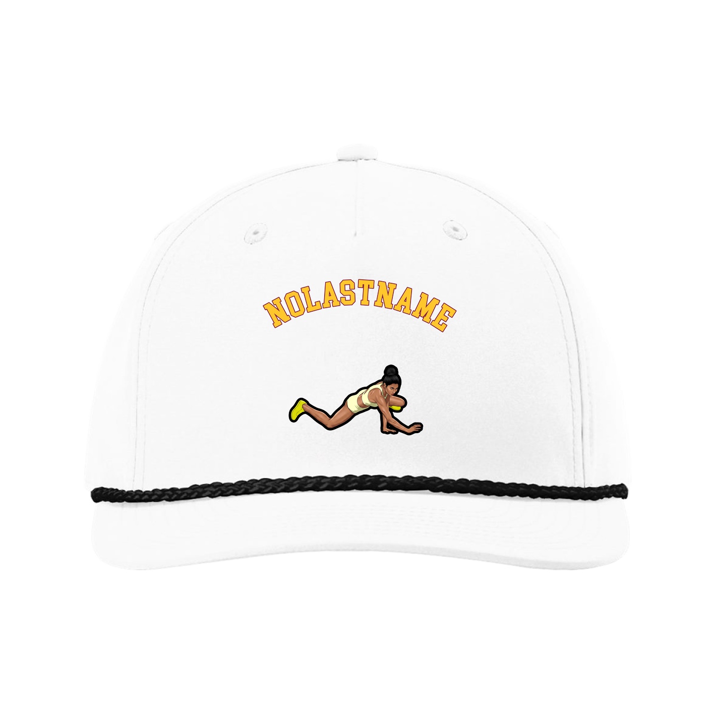 Five-Panel Classic Rope Cap — Shirsey Arch in White