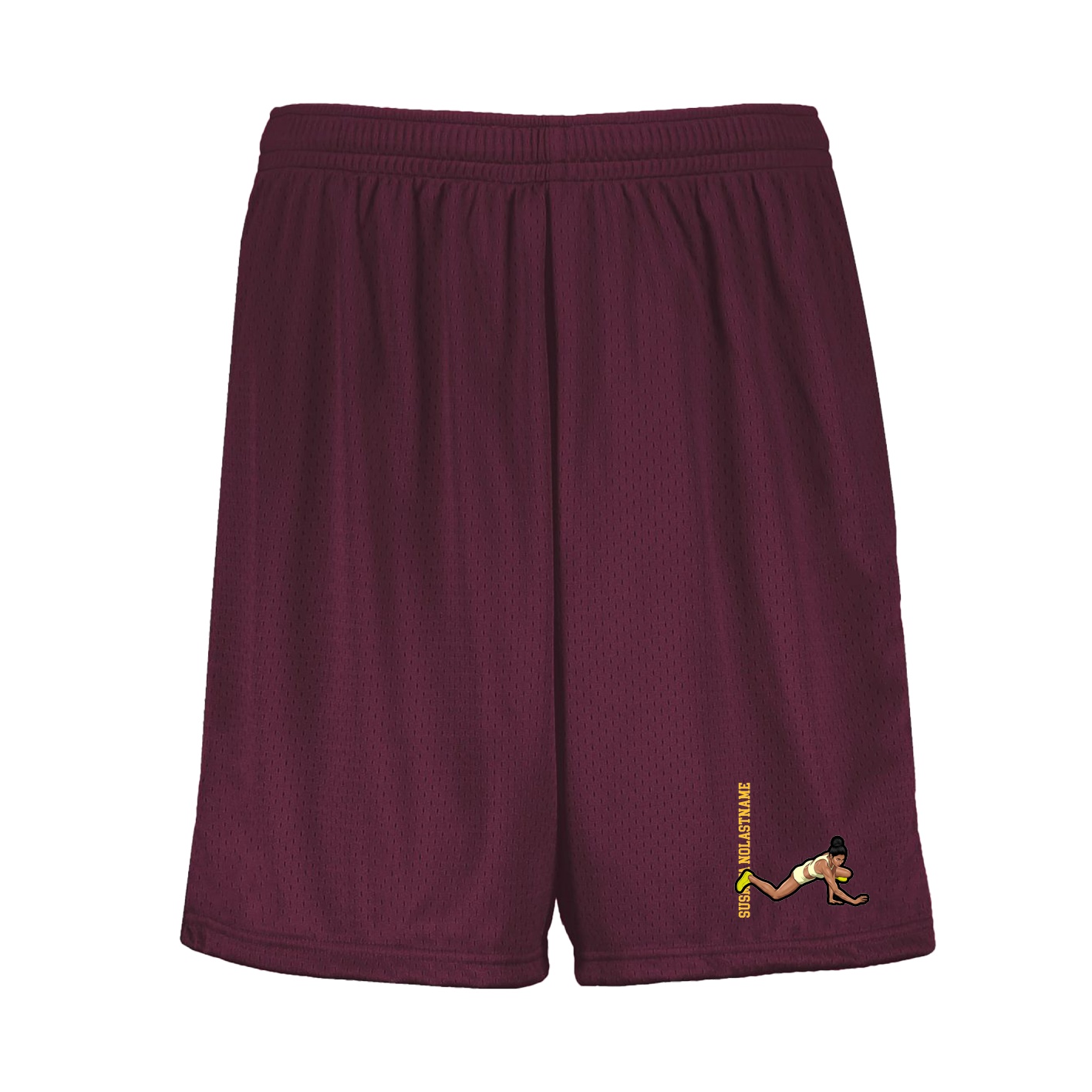 Shorts — Name Vertical in Maroon