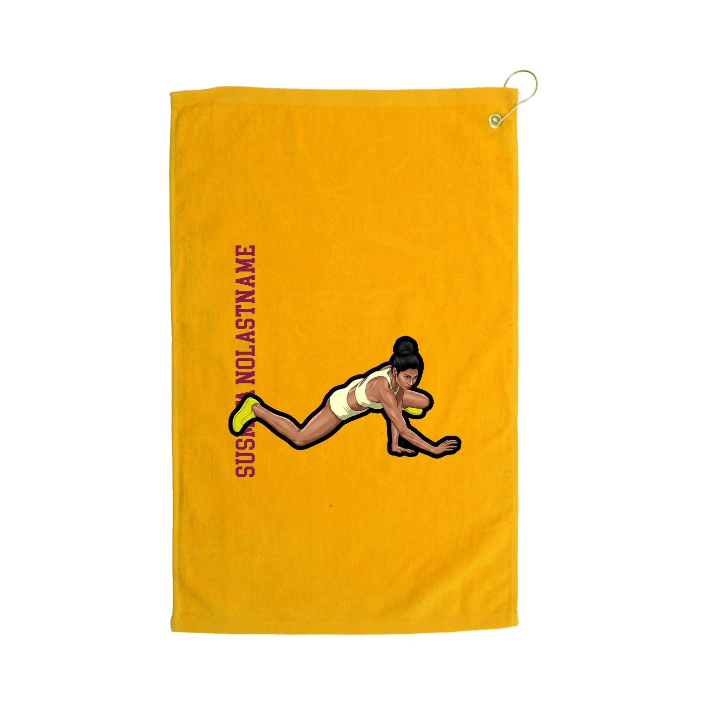 Golf Towel — Name Vertical in Gold
