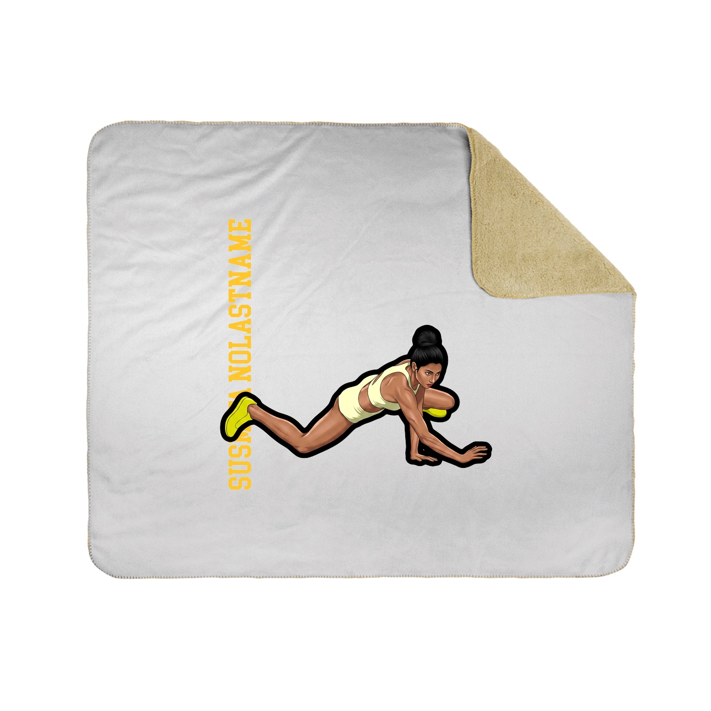 Throw Blanket — Name Vertical in White