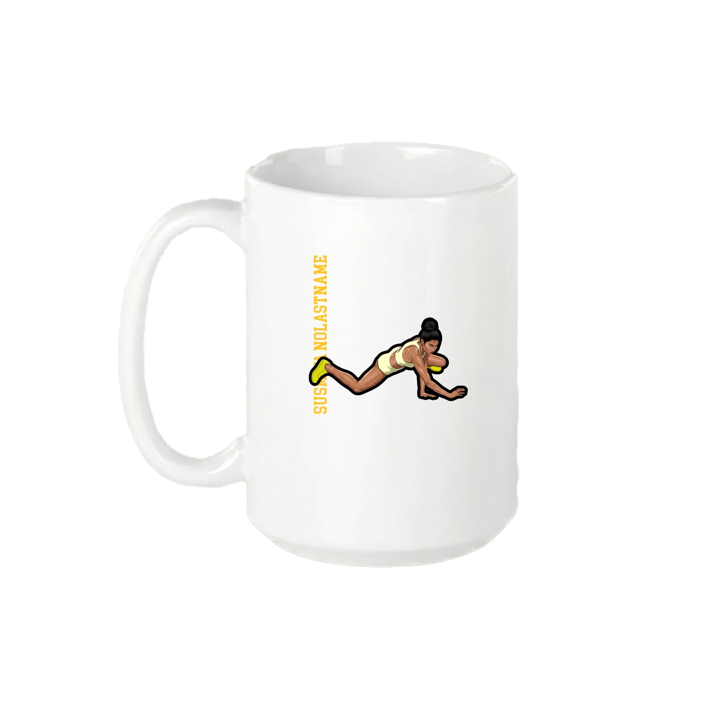 15oz Coffee Mug — Name Vertical in White