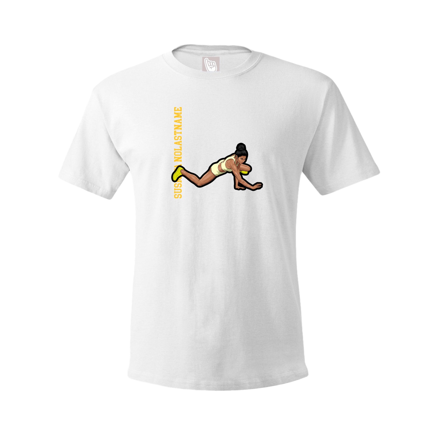 Tee — Name Vertical in White