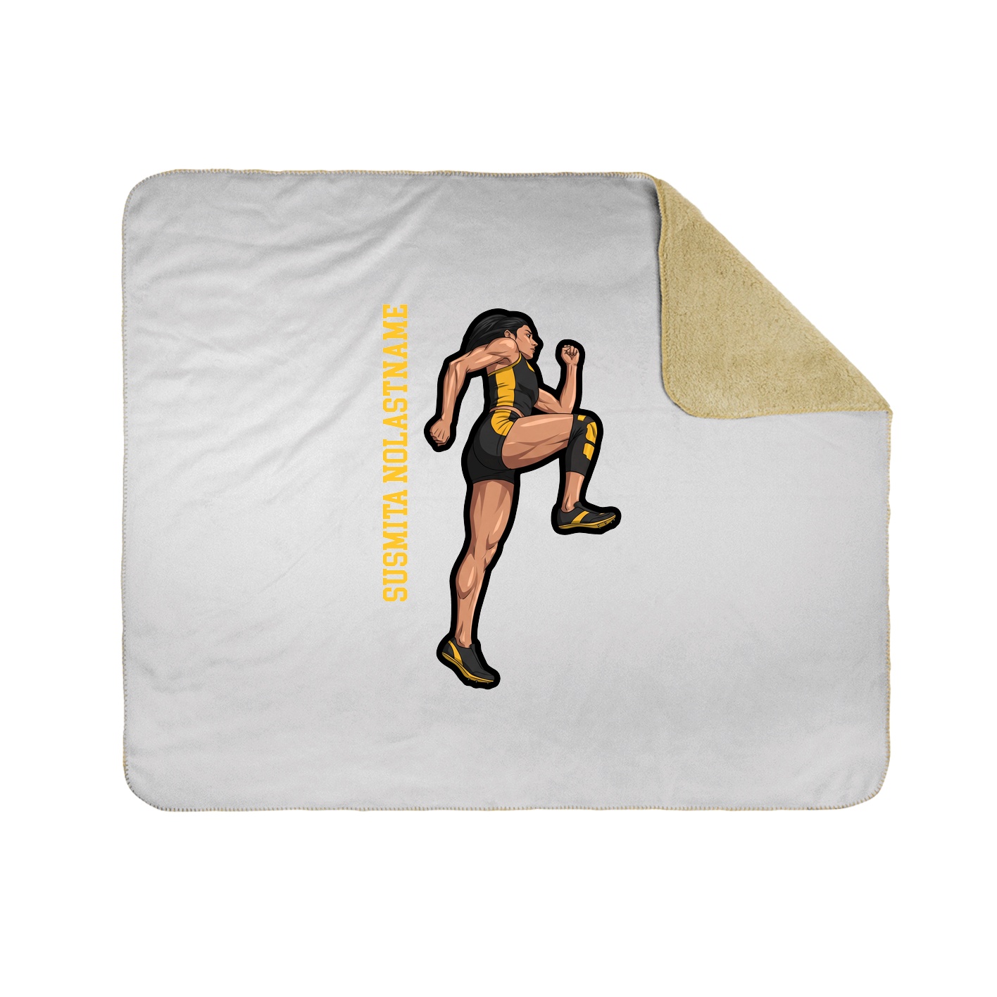 Throw Blanket — Name Vertical in White