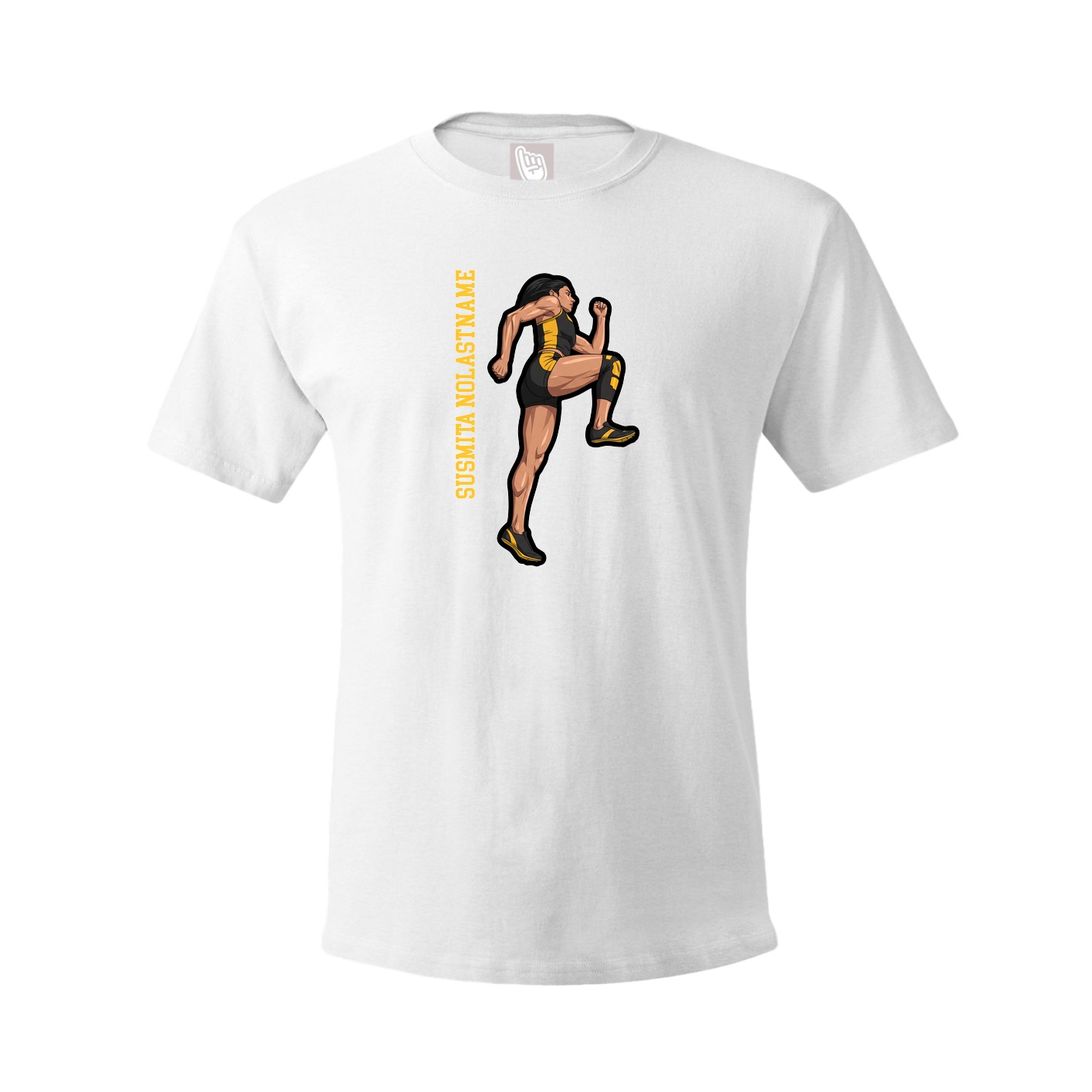 Youth Tee — Name Vertical in White