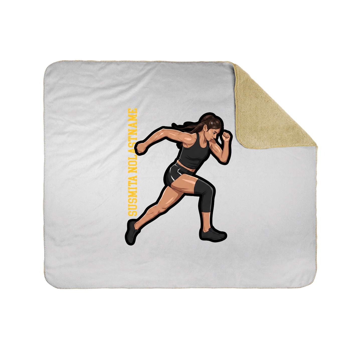Throw Blanket — Name Vertical in White