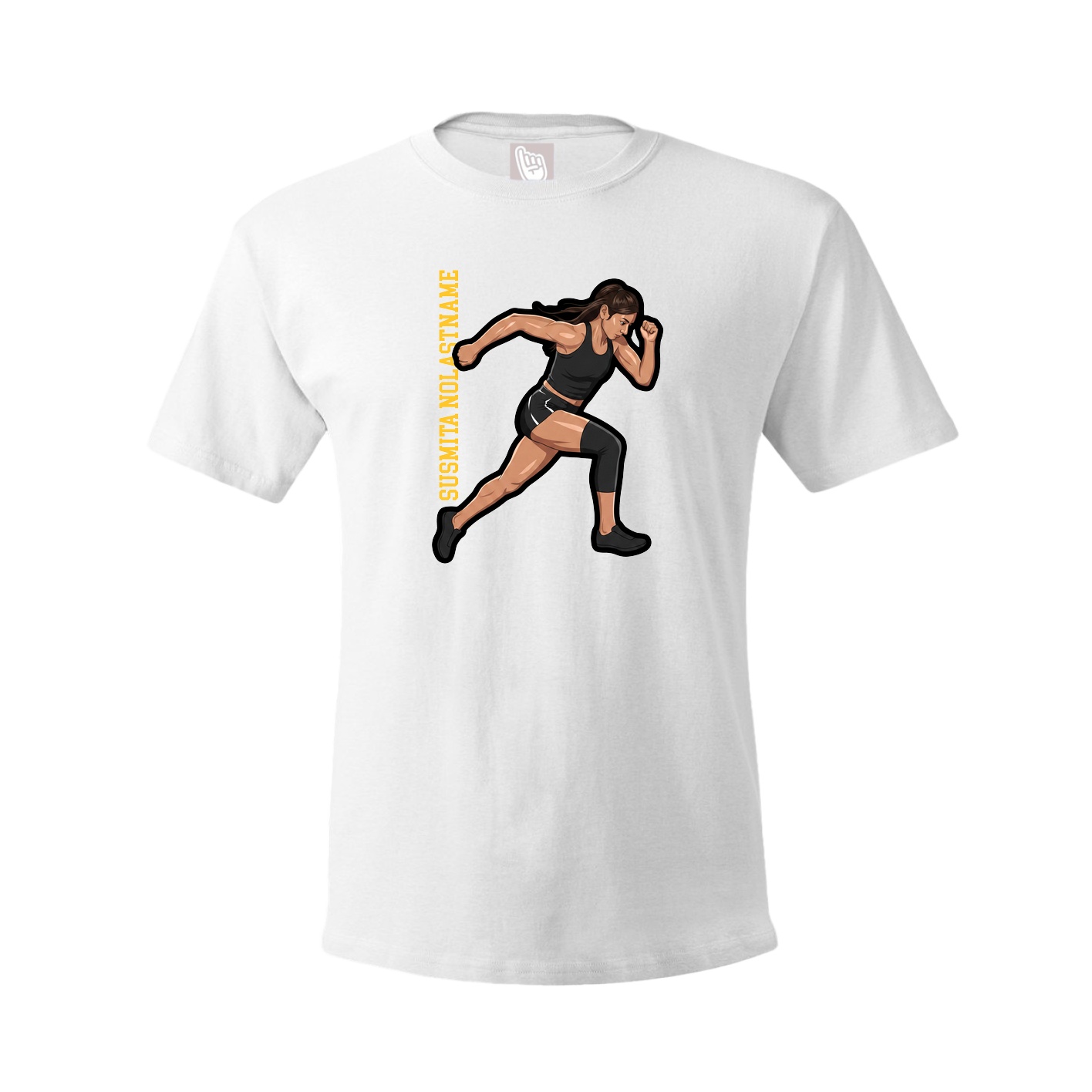 Youth Tee — Name Vertical in White