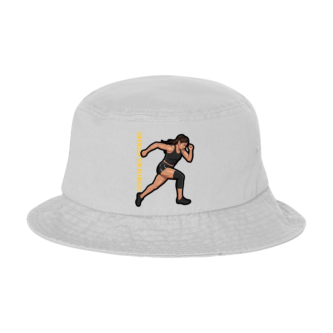 Bucket Cap — Name Vertical in White