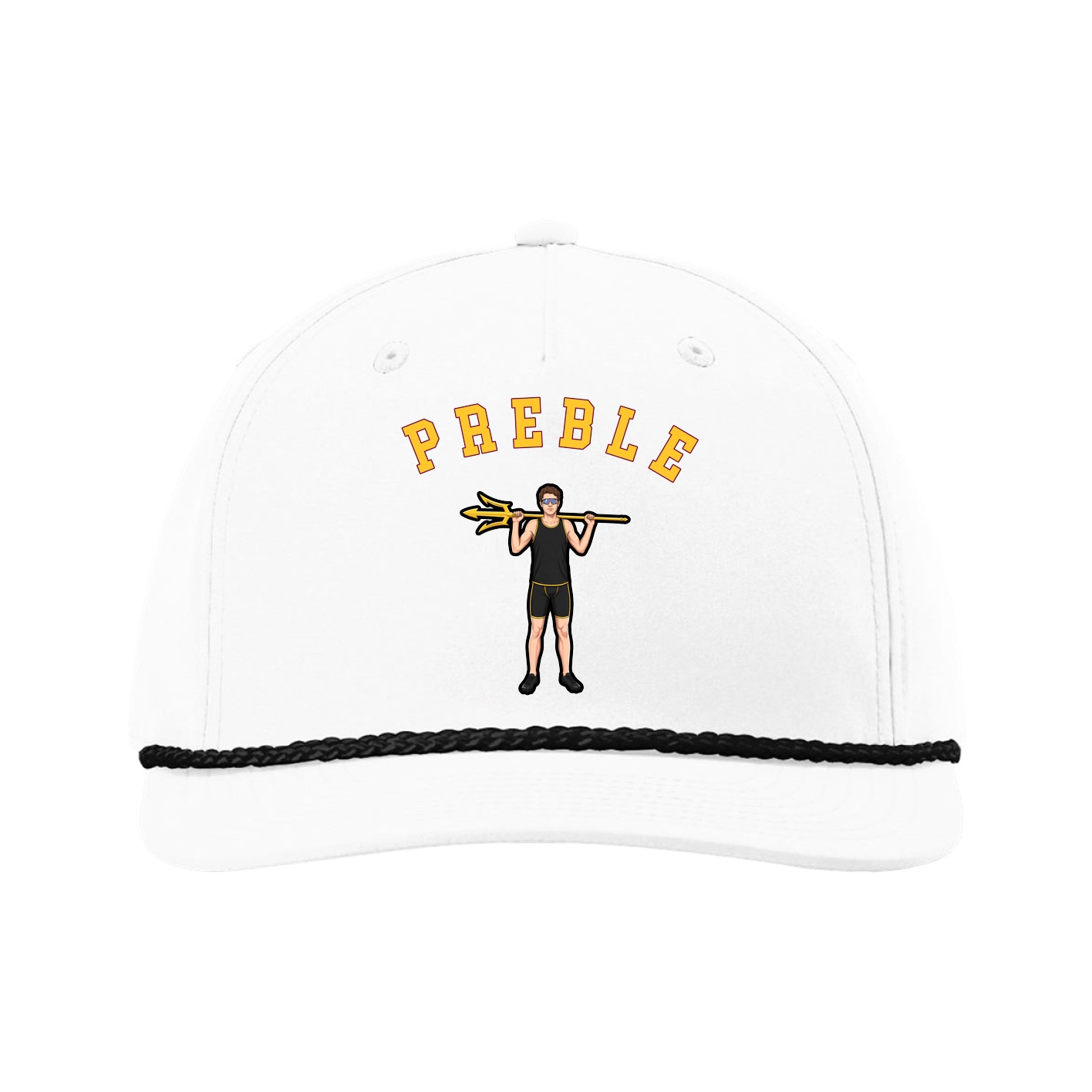Five-Panel Classic Rope Cap — Shirsey Arch in White