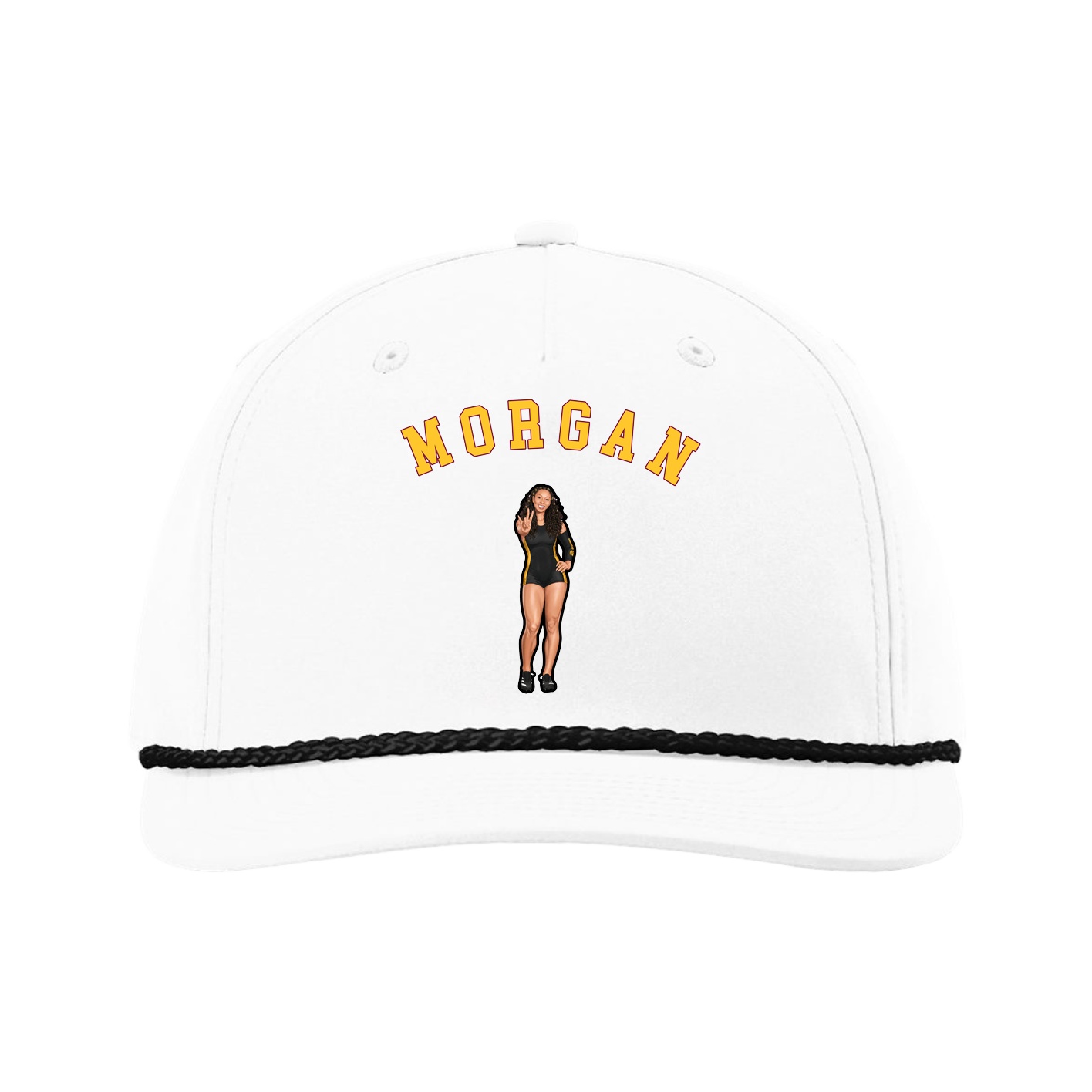 Five-Panel Classic Rope Cap — Shirsey Arch in White