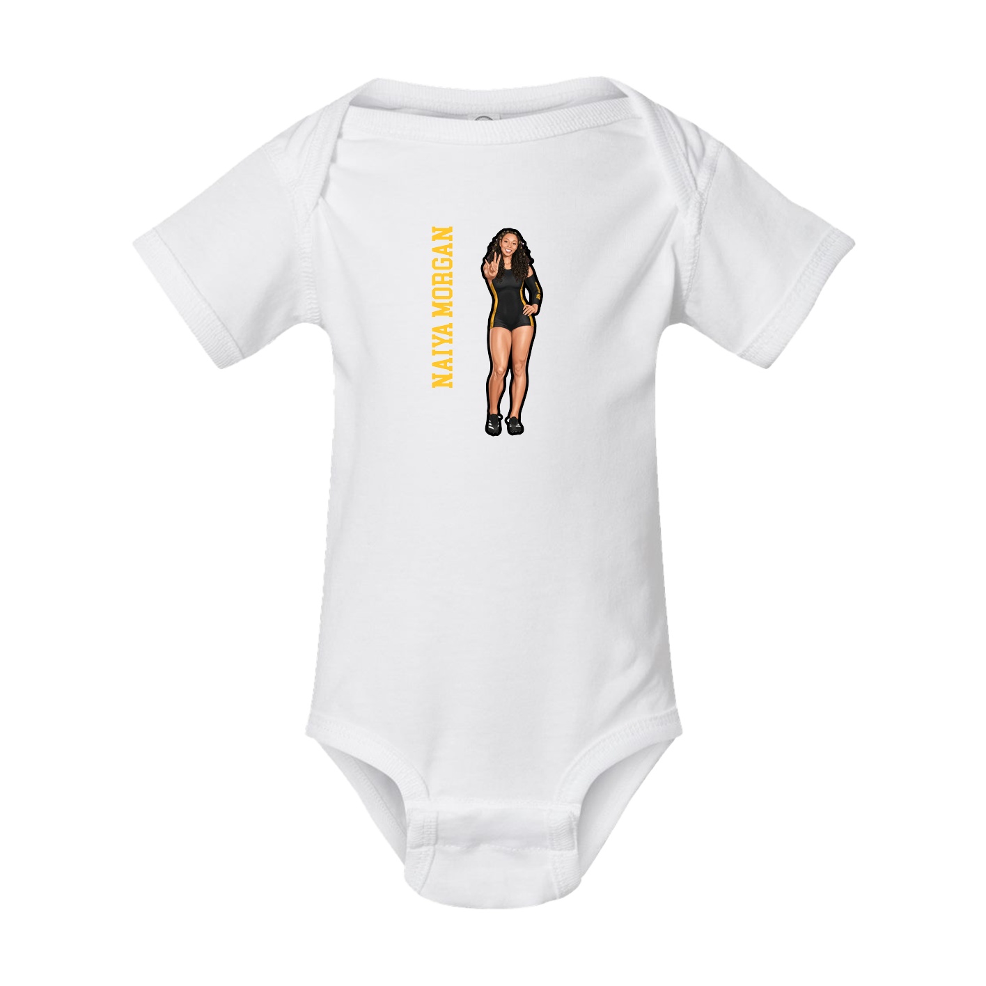 Baby Onesie — Name Vertical in White