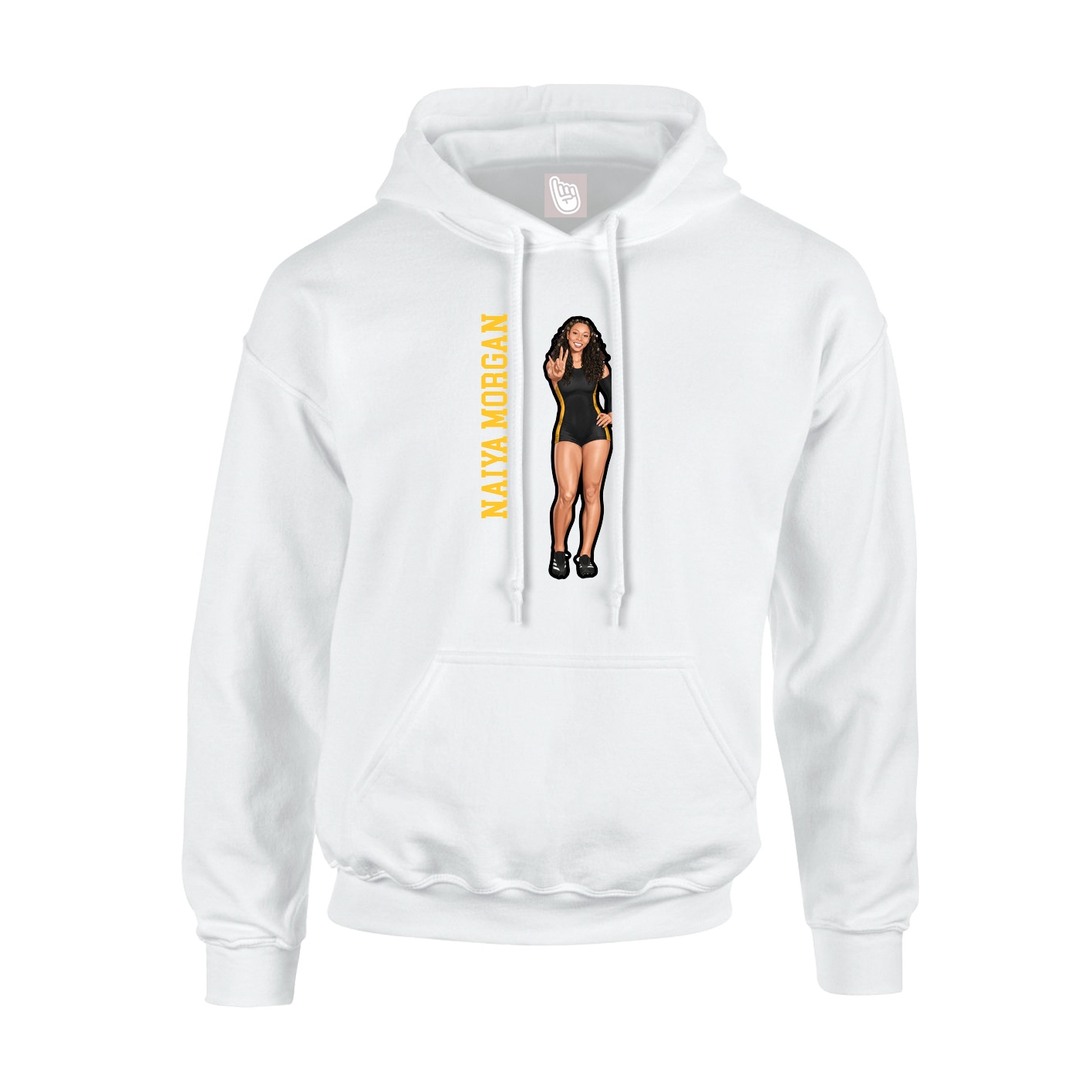 Youth Hoodie — Name Vertical in White
